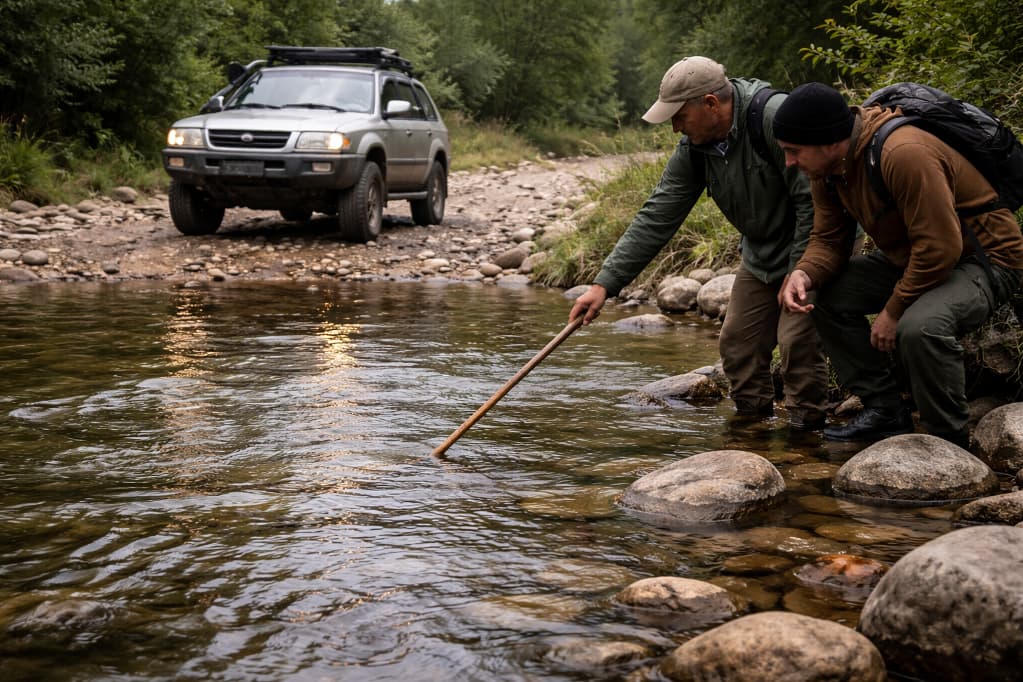 Jak ocenić głębokość brodu bez wchodzenia do wody i bez ryzyka zalania silnika